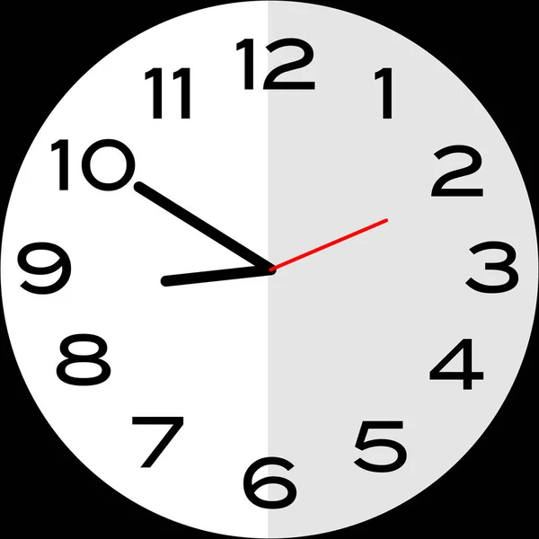 10分9時または9時アナログ時計に10分 アイコンデザインは イラストフラットデザインを使用 — ストックベクタ