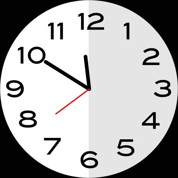 10分钟至12点 或10分钟至12点 或10分钟至午夜模拟钟 图标设计使用图解平面设计 — 图库矢量图片