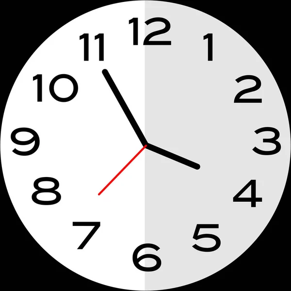 5分から4時または5分から4時のアナログ時計 アイコンデザインは イラストフラットデザインを使用 — ストックベクタ