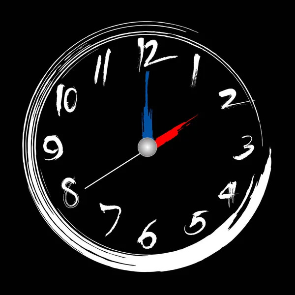 Brush Stroke Clock Clock Illustration Painting Brush Design — Stok Vektör