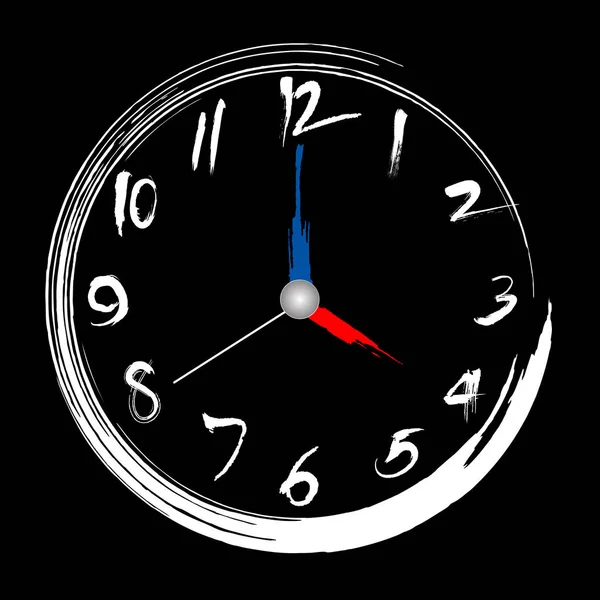 Brush Stroke Clock Clock Illustration Painting Brush Design — Stok Vektör