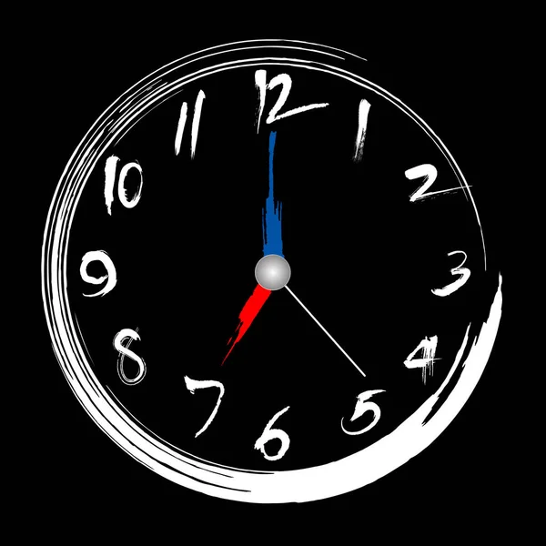 Brush Stroke Clock Clock Illustration Painting Brush Design — Stock Vector