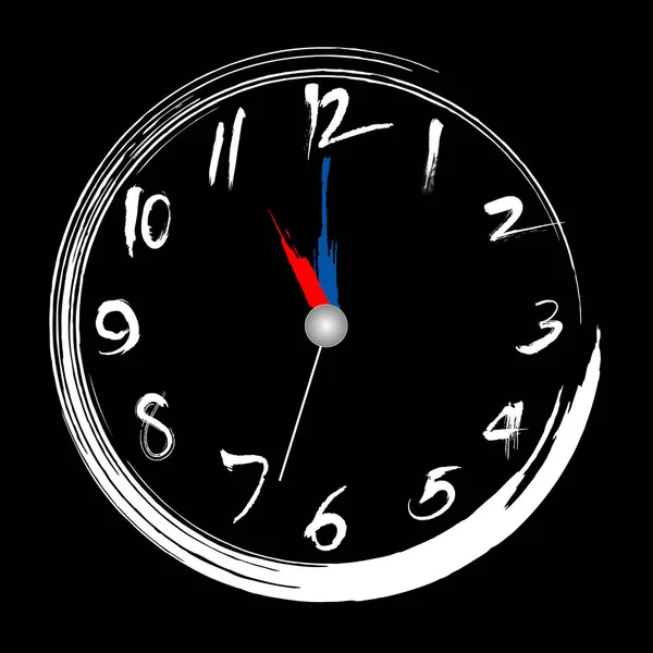 笔刷钟表 11点钟画笔设计 — 图库矢量图片