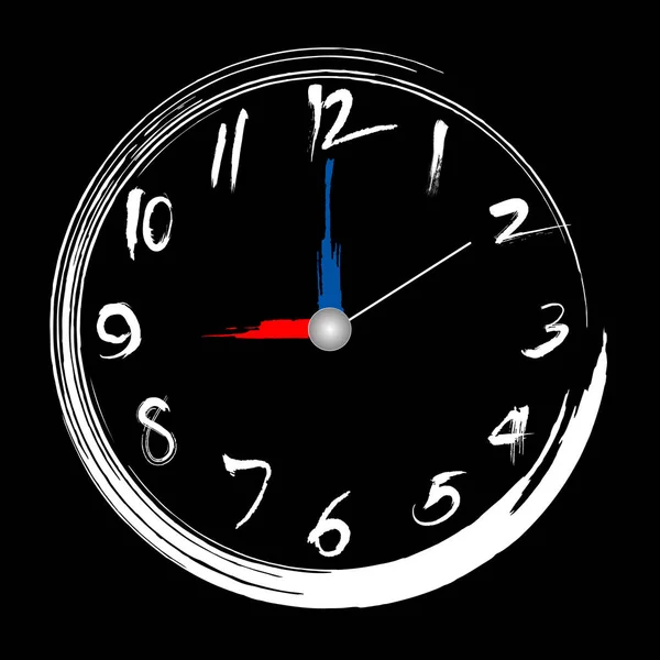 Brush Stroke Clock Clock Illustration Painting Brush Design — ストックベクタ