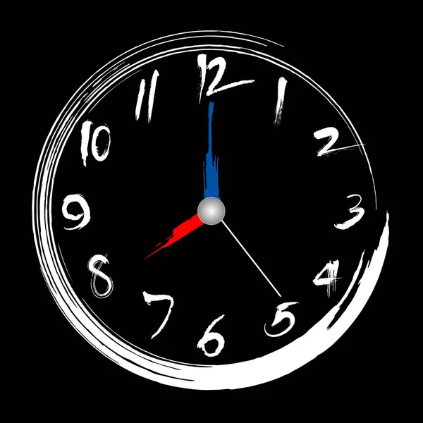 Brush Stroke Clock Clock Illustration Painting Brush Design — Stock Vector