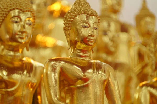 Ancient Golden Buddha Wat Pichaisongkarm Temple Samutprakarn Province Thailand — стоковое фото