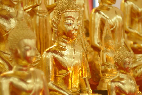 Alter Goldener Buddha Wat Pichaisongkarm Tempel Der Samutprakarn Provinz Thailand — Stockfoto