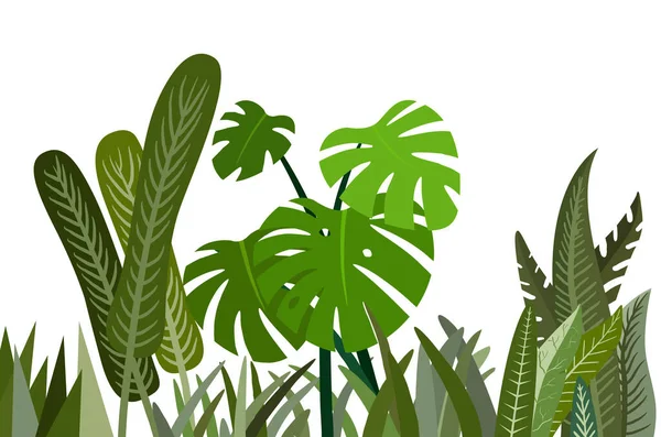 Planta Hoja Verde Para Fondo Blanco Natural Ilustración Diseño Plano — Vector de stock