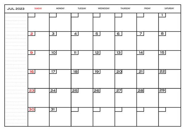 Ежемесячный планировщик Июль 2023