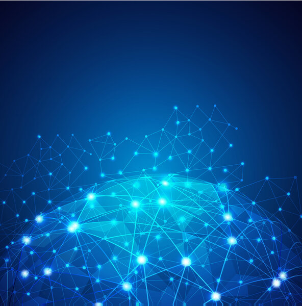 Глобальная цифровая сеть, векторная иллюстрация