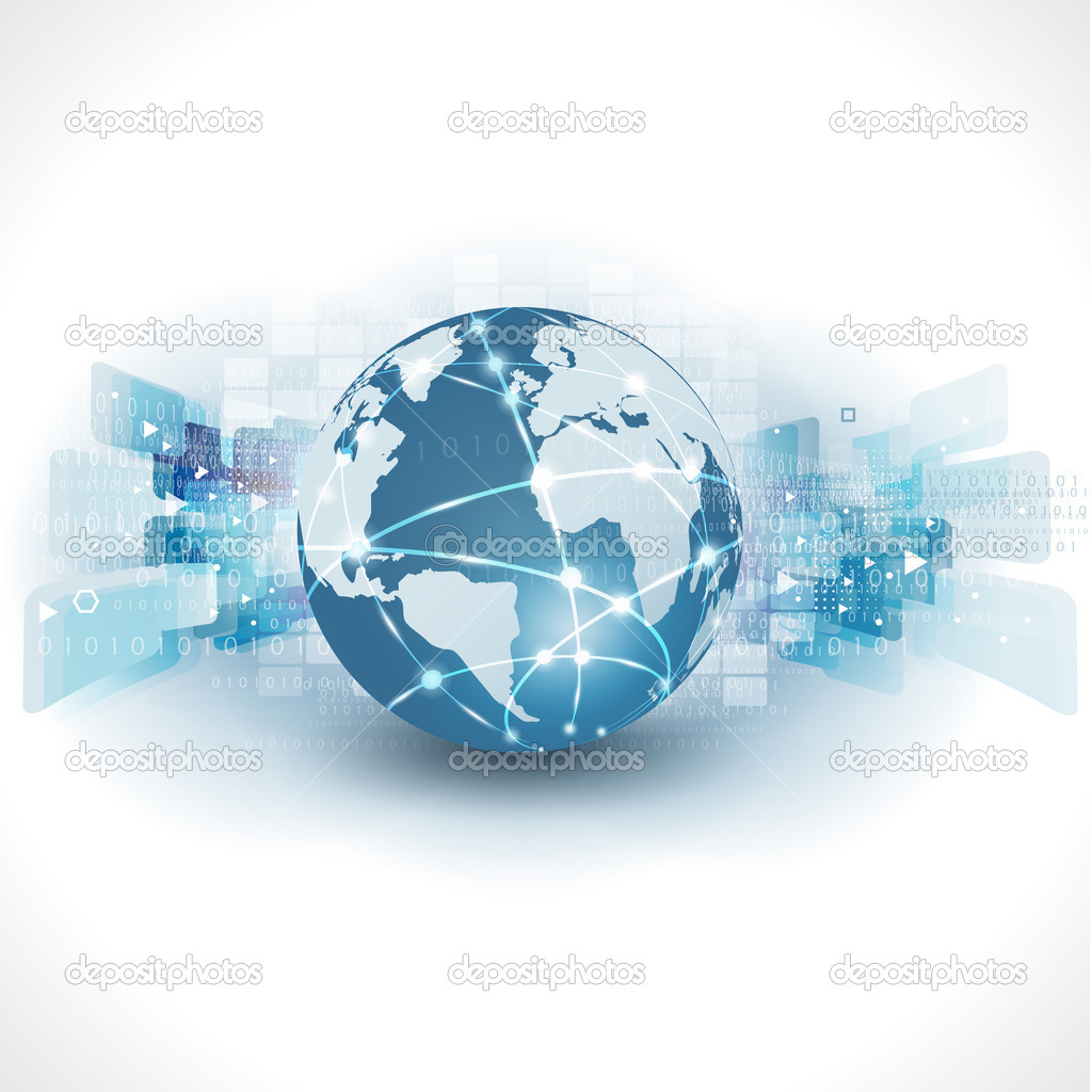 Abstract futuristic world & technology business background and s