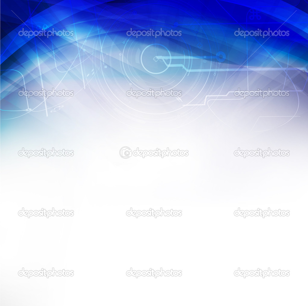 Technology futuristic swirl blue background and space for your text, Vector & illustration