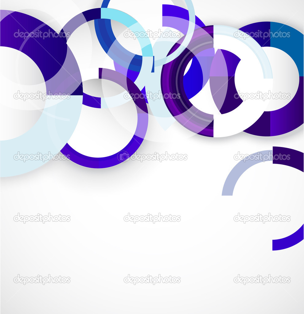 Blue rings geometric shapes abstract background, vector illustra