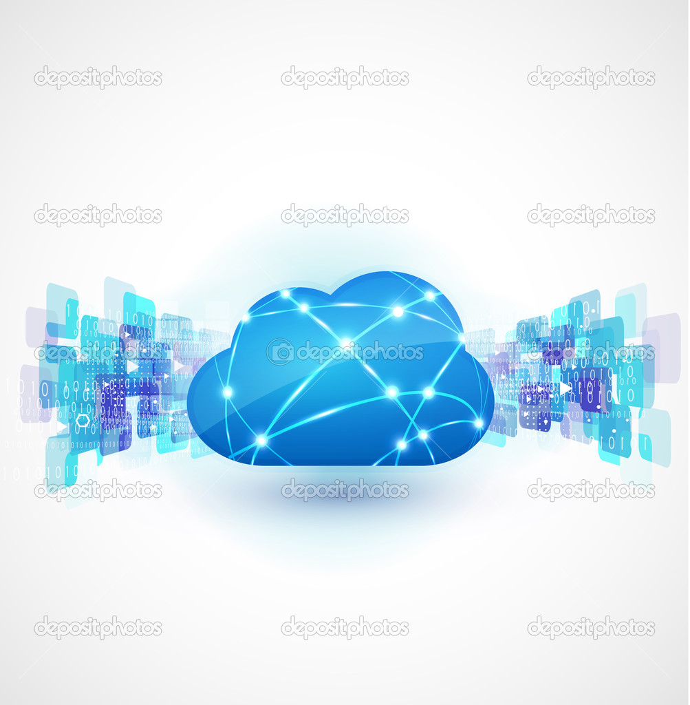 cloud computing with network concept, vector illustration