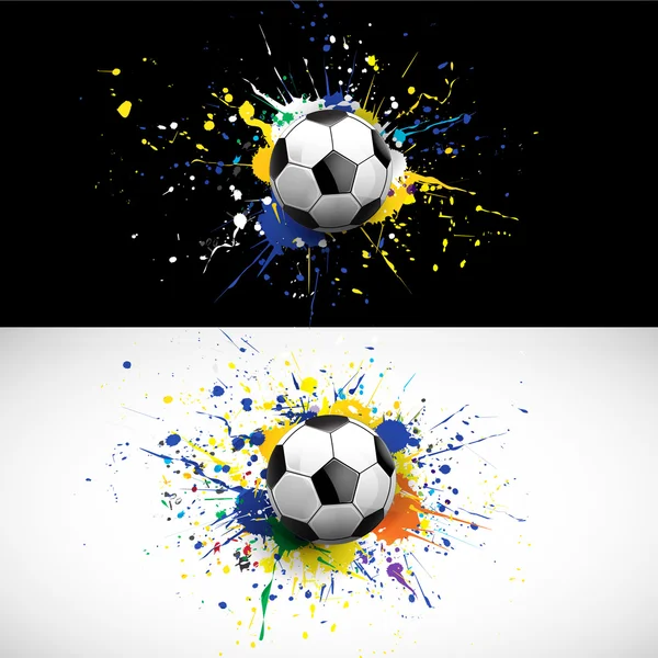 Tablero de pelota de fútbol sobre fondo colorido, ilustración vectorial — Vector de stock