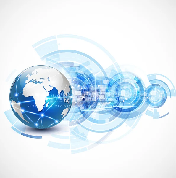 World network communication and technology concept, illustrazione vettoriale — Vettoriale Stock