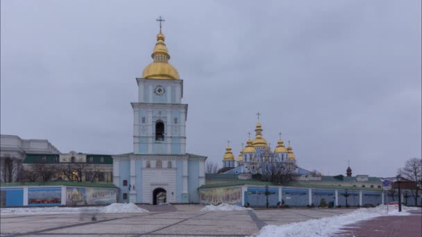 Transizione Giorno Notte Time Lapse Della Cattedrale San Michele Kiev — Video Stock