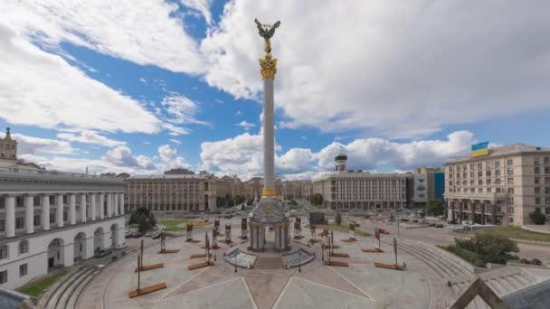Площа Незалежності Київ Україна Пропуск Часу — стокове відео