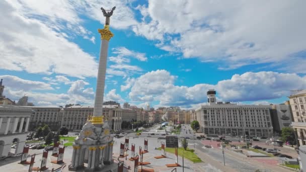 Náměstí Nezávislosti Kyjevě Známé Také Jako Maidan Nezalezhnosti Ukrajina — Stock video