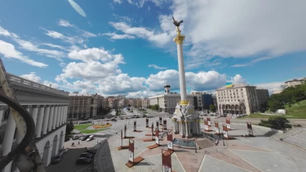 Maidan Nezalezhnosti Independence Square Kyiv Ukraine — Stockvideo