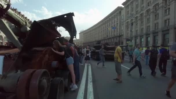 Kyiv Ukraine August 2022 Independence Day Kiev Central Street Khreshchatyk — Video
