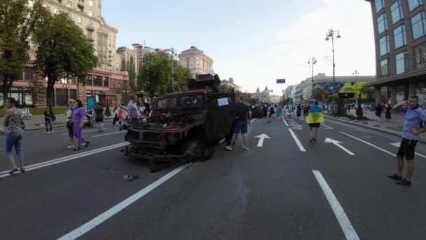 Kyiv Ukraine August 2022 Independence Day Kiev Central Street Khreshchatyk — Stok video
