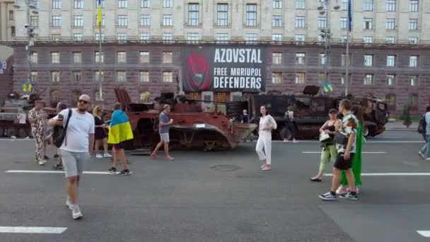 Kyiv Ukraine August 2022 Evidence Russian Military Aggression Ukraine Burned — Video