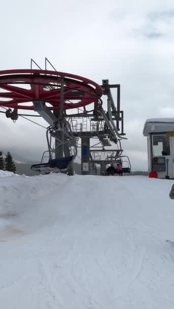 Ανελκυστήρας Σκι Χιονοδρομικό Κέντρο Χρονικό Σφάλμα — Αρχείο Βίντεο