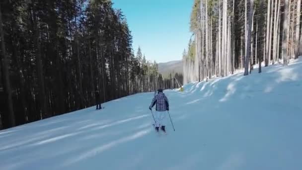 Skiing Ski Slopes Ski Holidays Travel Vacation — Stock Video
