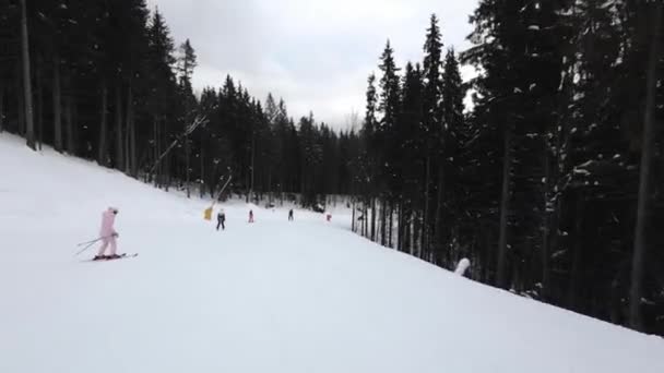 Kayak Pisti Karlı Bir Gün Pov — Stok video