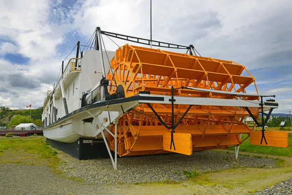 Klondike Sternwheel Dampfboot Bild Eines Bootes Ufer Des Yukon Whitehorse — Stockfoto