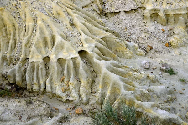 Seca Terra Seca Rachada Fundo Parque Provincial Dinossauro Nas Badlands — Fotografia de Stock