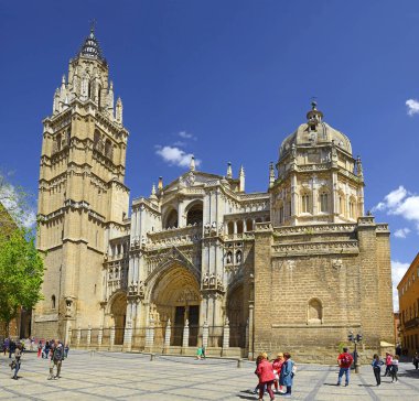 Toledo, Kastilya-La-Mancha, İspanya - Eski şehrin Katedrali. Toledo, Unesco 'nun Dünya Mirası sitesi..