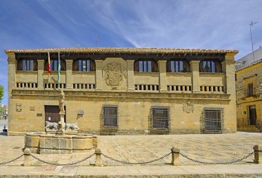 Baeza 'daki Eski Kasap (Antigua Carniceria). Jaen ilindeki Rönesans şehri. Unesco 'dan dünya mirası sitesi. Endülüs, İspanya