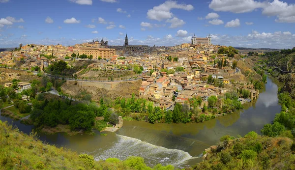 Malownicza Panorama Starożytnego Miasta Toledo Nad Rzeką Tajo Toledo Lista — Zdjęcie stockowe