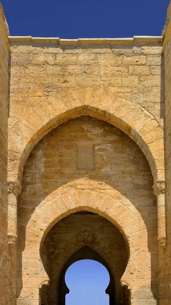 Drzwi Toledo Puerta Toledo Stara Twierdza Wejściowa Murach Ciudad Real — Zdjęcie stockowe
