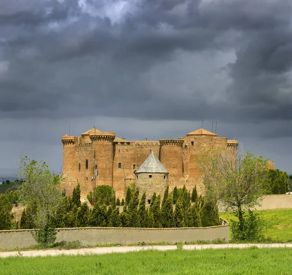 Ett Gotisk Mudejar Slott Belmonte Mancha Provinsen Cuenca Spanien — Stockfoto