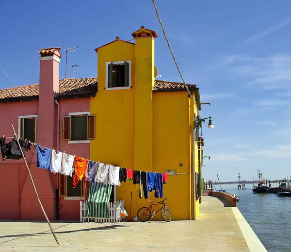 Maisons Colorées Burano Italie Lagune Venise Site Patrimoine Mondial Unesco — Photo