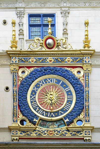 Relógio Rue Gros Horloge Rouen Alta Normandia França — Fotografia de Stock