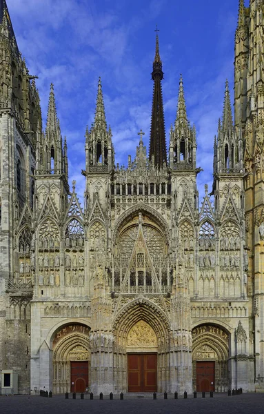 Cattedrale Notre Dame Rouen Portale Occidentale Notevole Cattedrale Gotica Normandia — Foto Stock