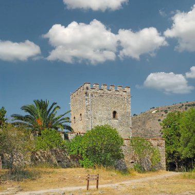 Arnavutluk 'taki Butrint Arkeoloji Bölgesi. Butrint Kalesi. UNESCO 'nun Dünya Mirası Sitesi