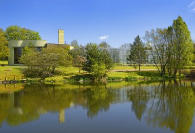NOVY DVUR, CZECH REPUBLIC - Opava yakınlarındaki Botanik Novy (Yeni Mahkeme), Silezya Müzesi - beş kıta, Moravya, Silezya