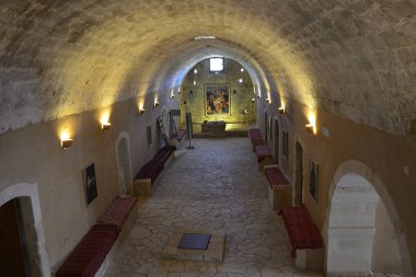 Yunanistan 'ın Girit kentindeki iç efsanevi Moni Arkadiou manastırı