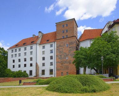 Polonya, Brzeg Tarihi Şehir Merkezi 'ndeki Brzeg Piast Şatosu Pazar Meydanı yakınında. Yeniden inşa edilen şatonun adı da 