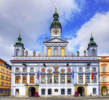 Çek Cumhuriyeti 'nin Ceske Budejovice merkezindeki Townhall binası