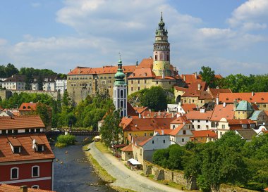 Şato ve kasaba Cesky Krumlov, Güney Bohemya, Çek Cumhuriyeti, Unesco Dünya Mirası Bölgesi
