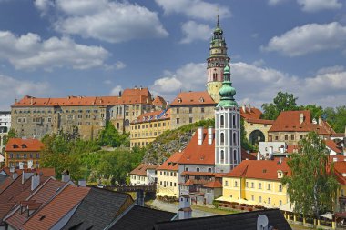 Şato ve kasaba Cesky Krumlov, Güney Bohemya, Çek Cumhuriyeti, Unesco Dünya Mirası Bölgesi