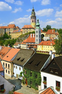 Şato ve kasaba Cesky Krumlov, Güney Bohemya, Çek Cumhuriyeti, Unesco Dünya Mirası Bölgesi