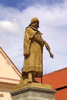 TABOR, CZECH REPUBLIC - Jan Zizka Monument on main square of Tabor city. The historic core is an urban conservation area. It is the regional center of tourism.