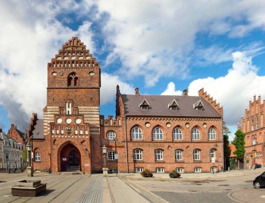 Roskilde - Square and Old Town Hall, Danimarka